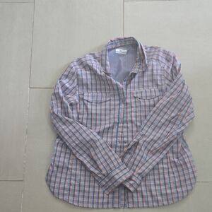 Columbia Womens Casual Plaid Shirt - Blue and Pink